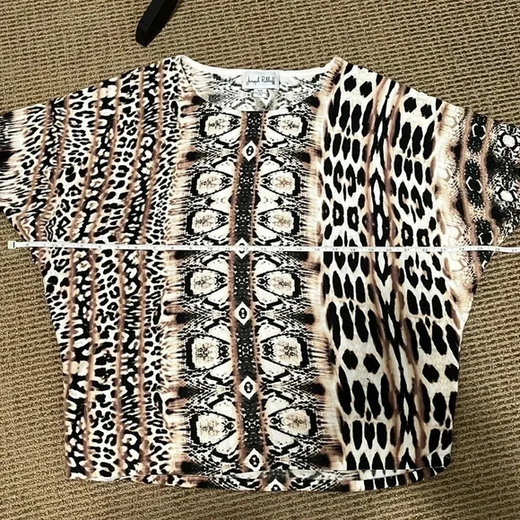 Joseph Ribkoff Knit Animal Print Dolman Sleeve Blouse - Picture 13 of 13